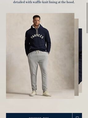 Polo by Ralph Lauren Navy Yankees Fleece Hoodie with White Applique 4XB